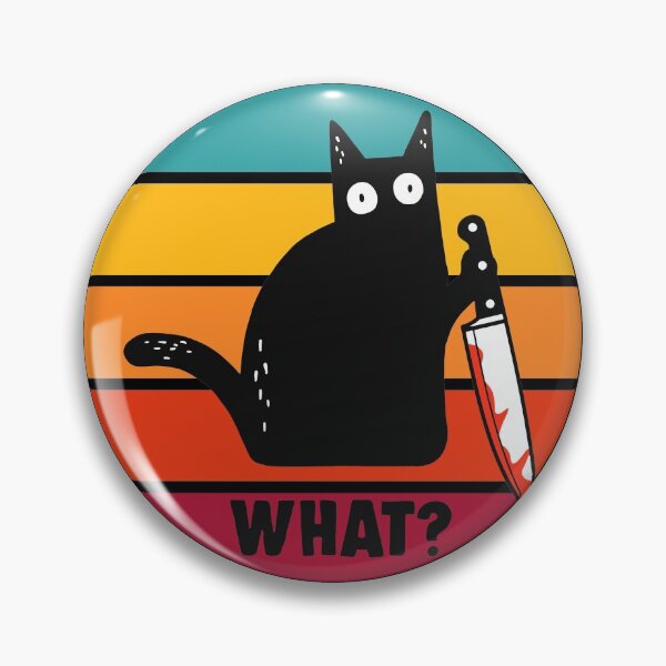 Item preview, Cat What? Funny Murderous Black Cat With Knife designed and sold by enjoytheshirt.