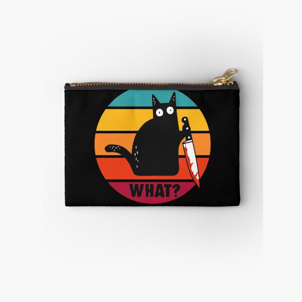 Item preview, Cat What? Funny Murderous Black Cat With Knife designed and sold by enjoytheshirt.