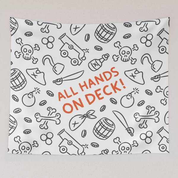 Item preview, Pirate theme pattern with slogan designed and sold by AleksOrel.