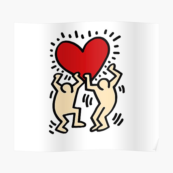 lover boy Haring Black Tee Poster