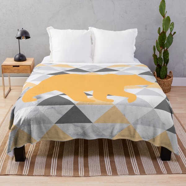 Item preview, Preppy Nordic Geometric Pattern Grey Yellow Polar Bear designed and sold by IamTrending.