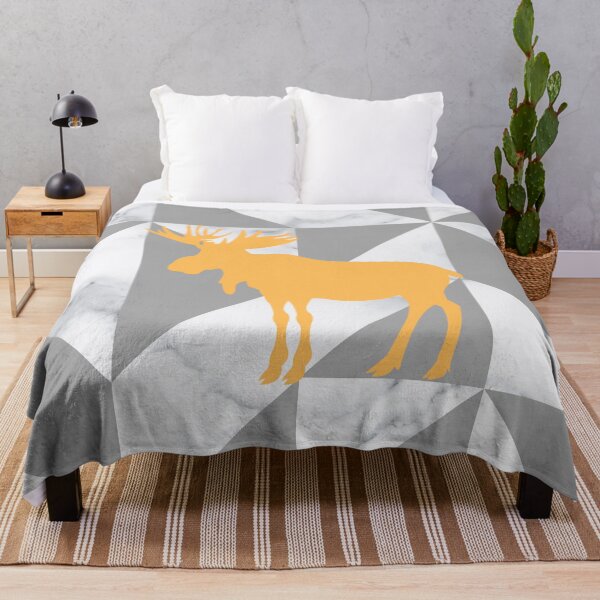 Item preview, Preppy Geometric Marble Grey Yellow Nordic Moose  designed and sold by IamTrending.