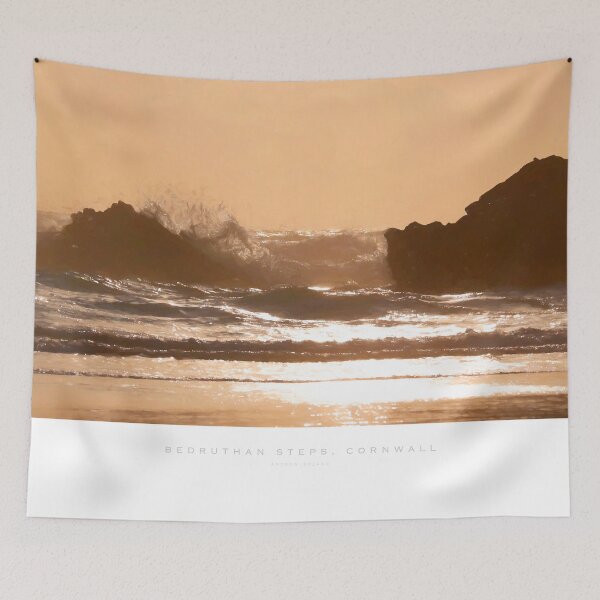 Item preview, Painterly image of coast at Bedruthan Steps, Cornwall, England. designed and sold by andrewroland.