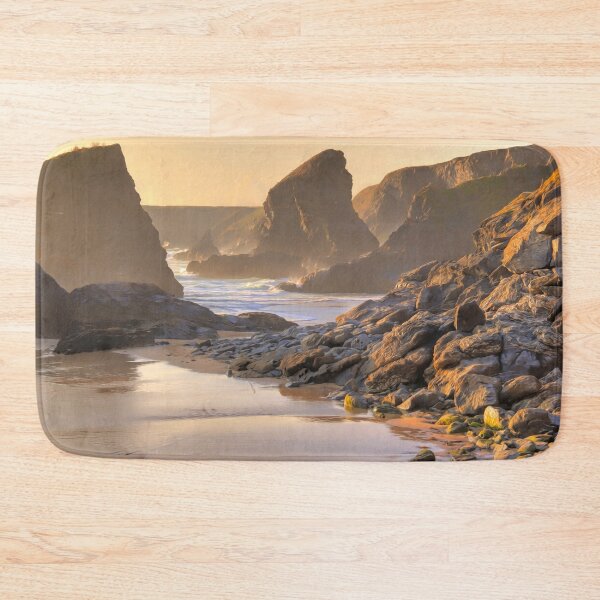Item preview, Painterly image of coast at Bedruthan Steps, Cornwall, England. designed and sold by andrewroland.