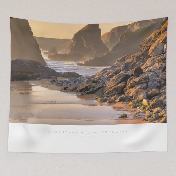 Item preview, Painterly image of coast at Bedruthan Steps, Cornwall, England. designed and sold by andrewroland.