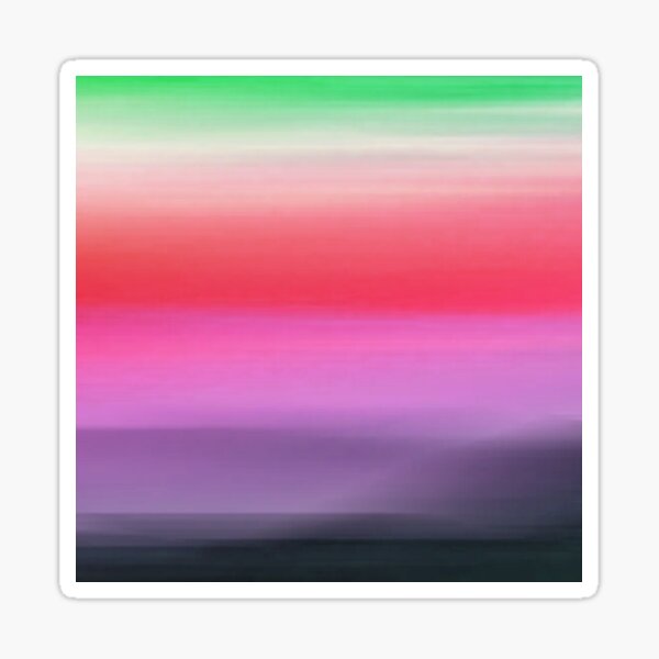 Green, White, Red, Pink, Violet, Black Gradient Sticker