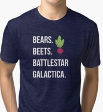 Bears. Beets. Battlestar Galactica. - The Office Tri-blend T-Shirt