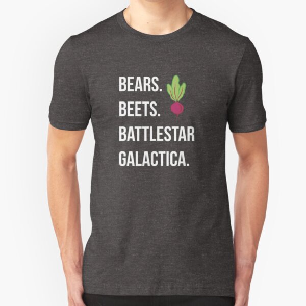 Bears. Beets. Battlestar Galactica. - The Office Slim Fit T-Shirt
