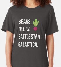 Bears. Beets. Battlestar Galactica. - The Office Slim Fit T-Shirt