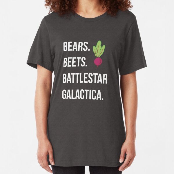 Bears. Beets. Battlestar Galactica. - The Office Slim Fit T-Shirt