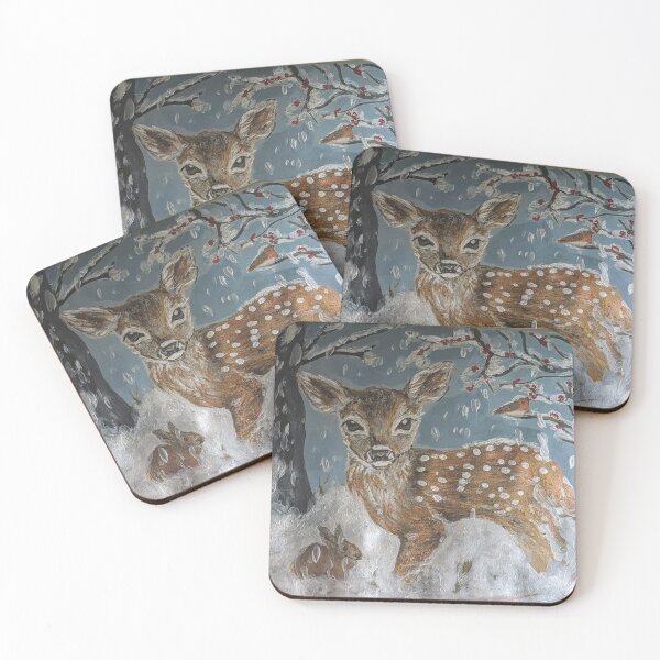 Item preview, Winter snow scene (Bambi in the snow) designed and sold by Fluffycat2020.