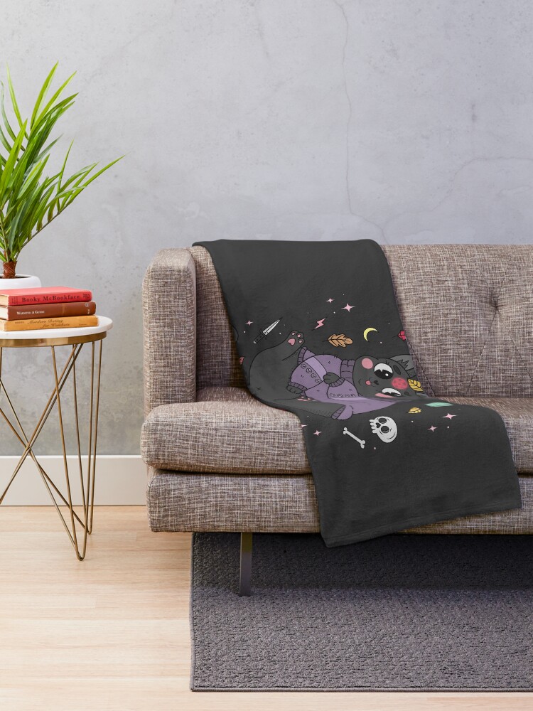 Alternate view of FALL KITTY Throw Blanket