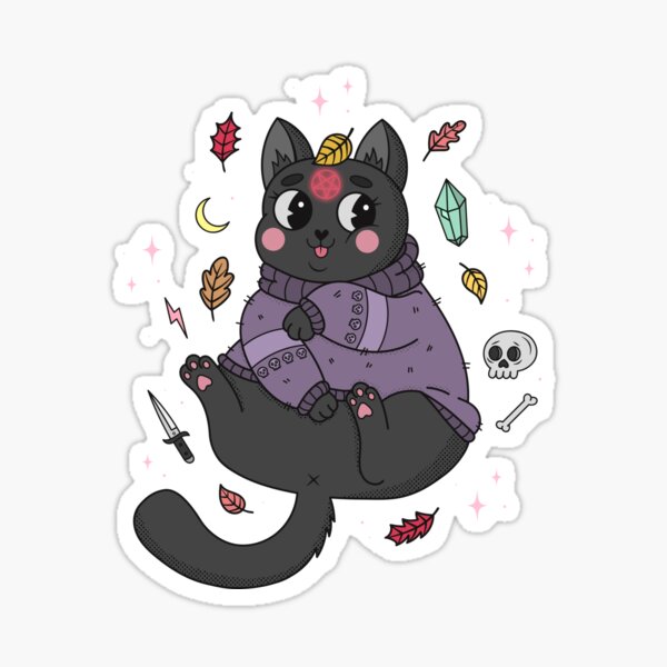 FALL KITTY Sticker
