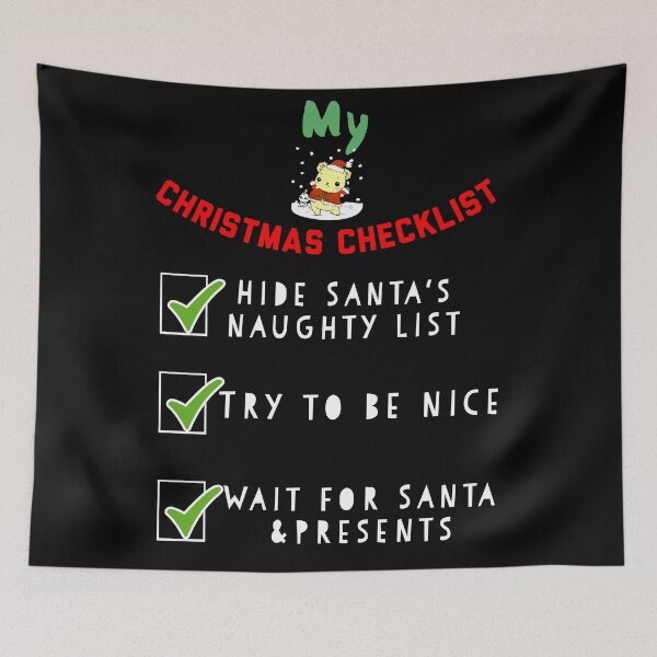 Item preview, My Christmas checklist naughty, nice, santa gifts,  designed and sold by Boss  Bubble.