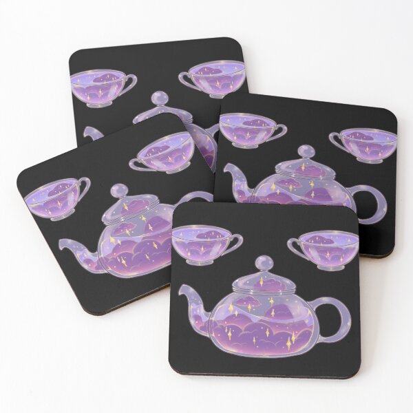 Item preview, Magical soft night clouds tea set with dark background  designed and sold by Itsacuteart.