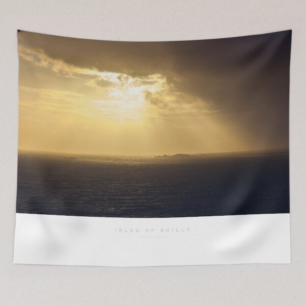 Item preview, Painterly image of sunset over Samson, Isles of Scilly designed and sold by andrewroland.