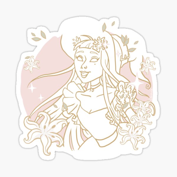 Sorcière verte - Rose pastel Sticker