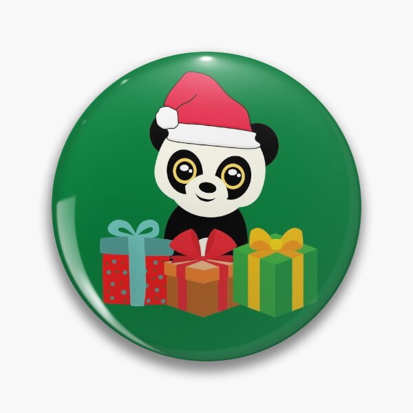 Item preview, Cute Christmas Panda with Red Santa Hat designed and sold by SunfullyYours.