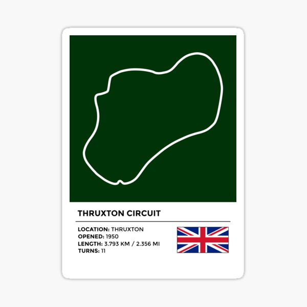 Autocollant sticker THRUXTON circuit de course voiture piste Touring