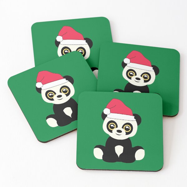 Item preview, Cute Christmas Panda with Red Santa Hat designed and sold by SunfullyYours.