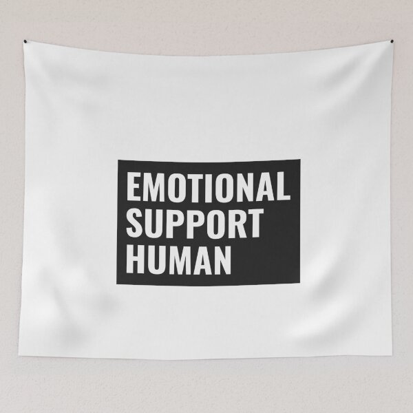 Item preview, Emotional Support Human White Text designed and sold by jacks-tees.
