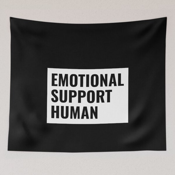 Item preview, Emotional Support Human Black Text designed and sold by jacks-tees.