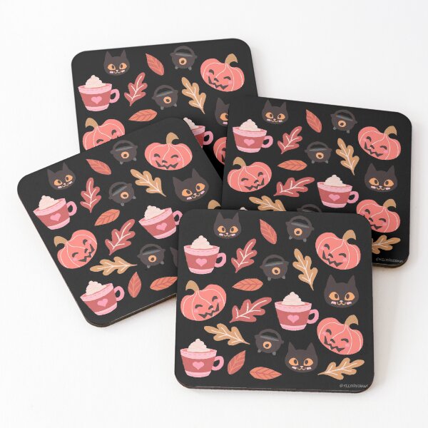 Item preview, Cute Halloween - Vintage Autumn themed - Pinkish Orange and Black designed and sold by Kelyrin.