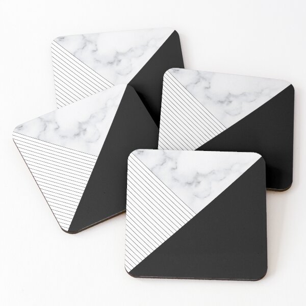 Item preview, Preppy Minimalist Geometric Black White Marble Geometric designed and sold by IamTrending.
