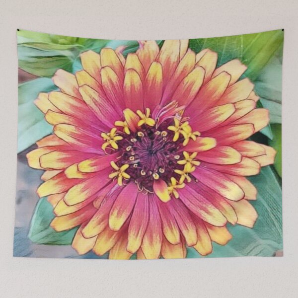 Item preview, Zinnia elegans Flower bloom designed and sold by kimcrunner.