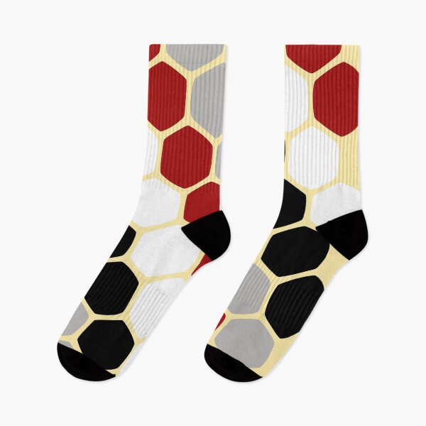 Item preview, Honeycomb Hexagons in Red White Black and Grey designed and sold by BleuSky.