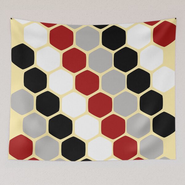 Item preview, Honeycomb Hexagons in Red White Black and Grey designed and sold by BleuSky.