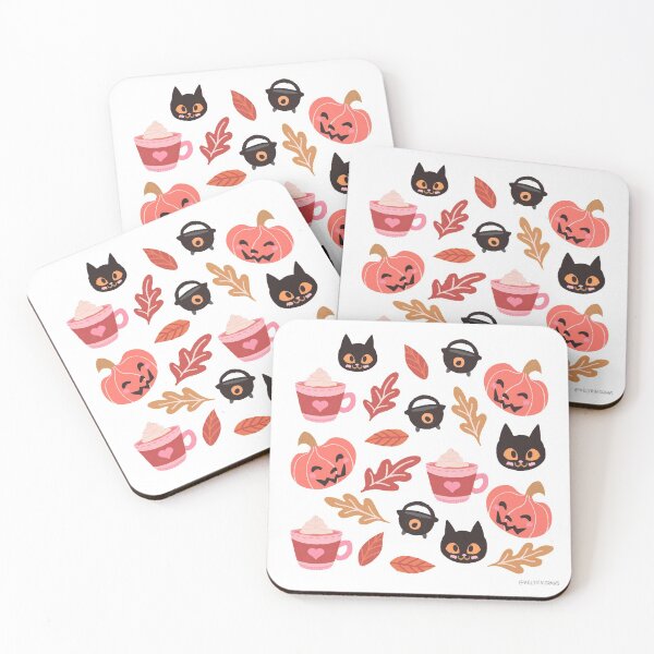 Item preview, Cute Halloween - Vintage Autumn themed - Pinkish Orange designed and sold by Kelyrin.