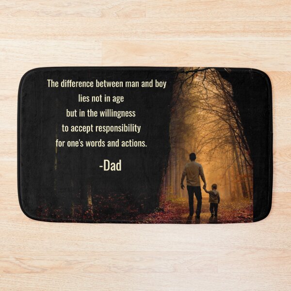 Item preview, Difference Between Man and Boy Inspirational Quote designed and sold by LeftFieldFunny.