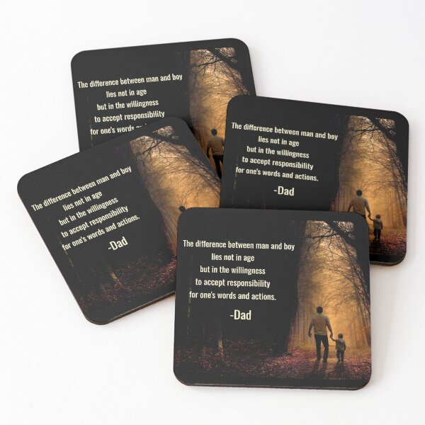 Item preview, Difference Between Man and Boy Inspirational Quote designed and sold by LeftFieldFunny.