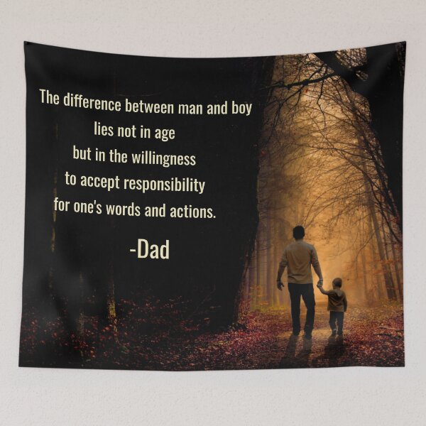 Item preview, Difference Between Man and Boy Inspirational Quote designed and sold by LeftFieldFunny.