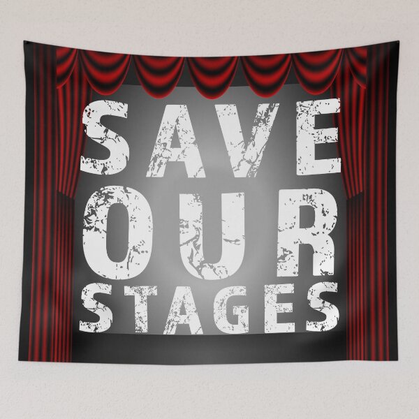 Item preview,  Save Our Stages design for supporting live events performers, venues and technicians designed and sold by AllLeftSides42.