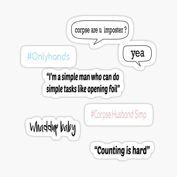 Corpse Husband 6 quotes memes bubble text only hands corpse husband simp Sticker