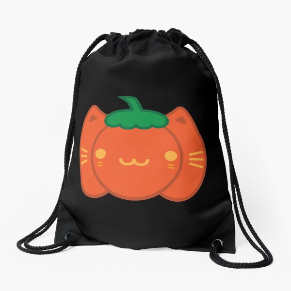 Kawaii Halloween Pumpkin Cat Drawstring Bag