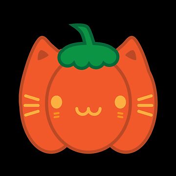 Artwork thumbnail, Kawaii Halloween Pumpkin Cat by marcelinesmith