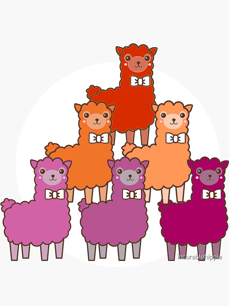 Lesbian llamas cute LGBT by incurablehippie