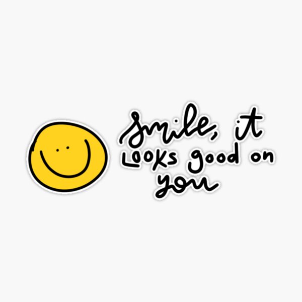 Smile Happy Looks Good on You Decal. Free Shipping. 