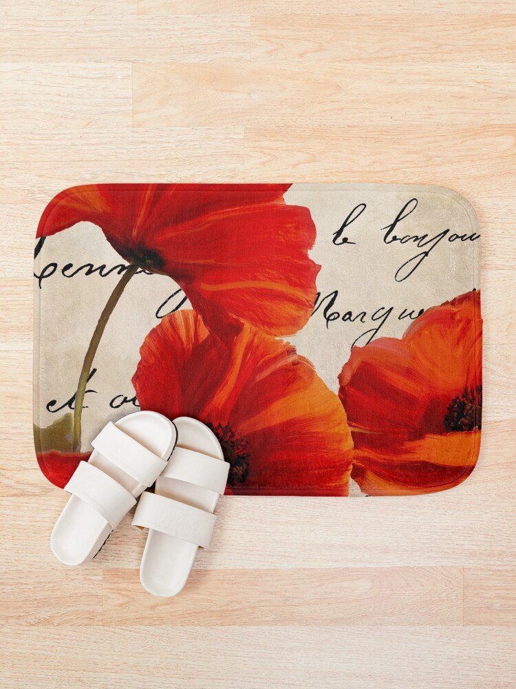 Alternate view of Coquelicots Rouge I Bath Mat