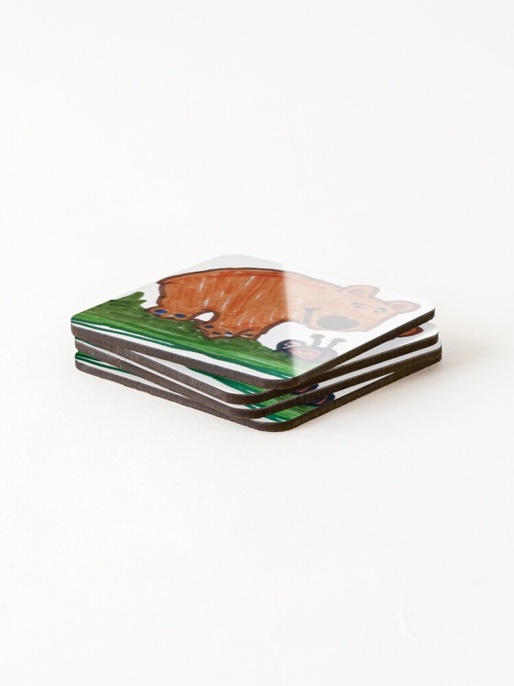 Thumbnail 4 of 5, Coasters (Set of 4), Bear designed and sold by Rucknroll.