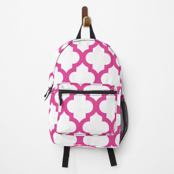Item preview, Moroccan Quatrefoil Lattice Pattern Pink & White designed and sold by tonymagnerart.