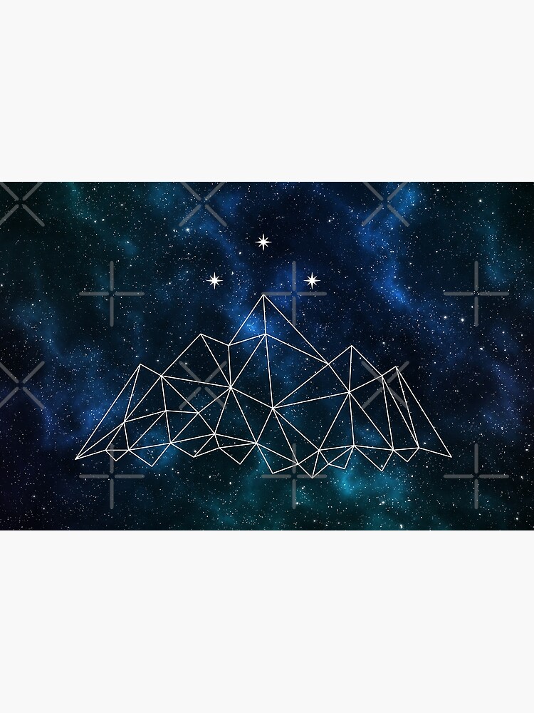 Night court - geometric mountain and stars on galaxy background Laptop  Skin for Sale by Ranp