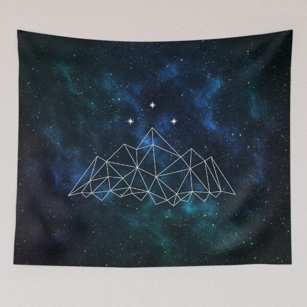 Item preview, Night court - geometric mountain and stars on galaxy background designed and sold by Ranp.