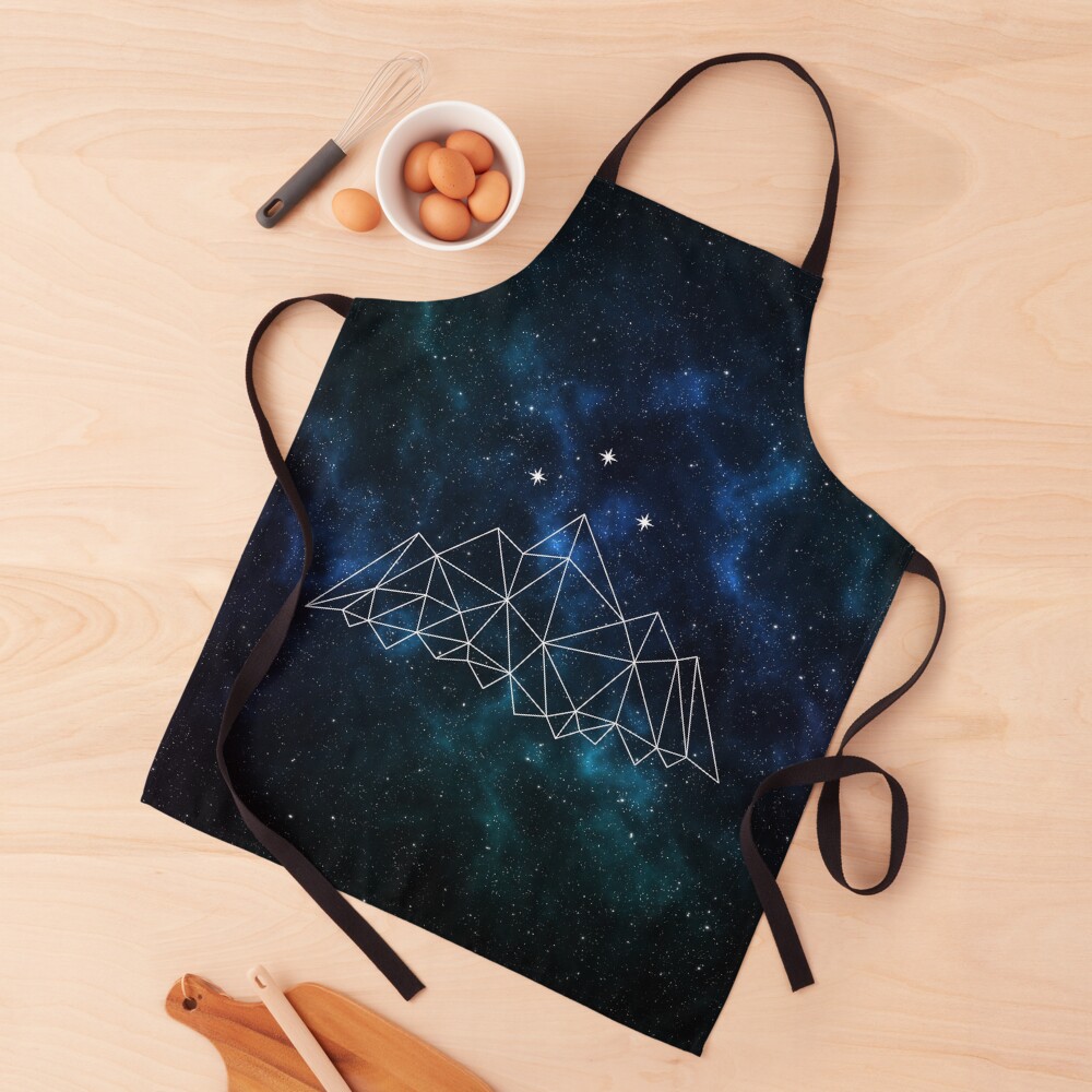 Night court - geometric mountain and stars on galaxy background Apron