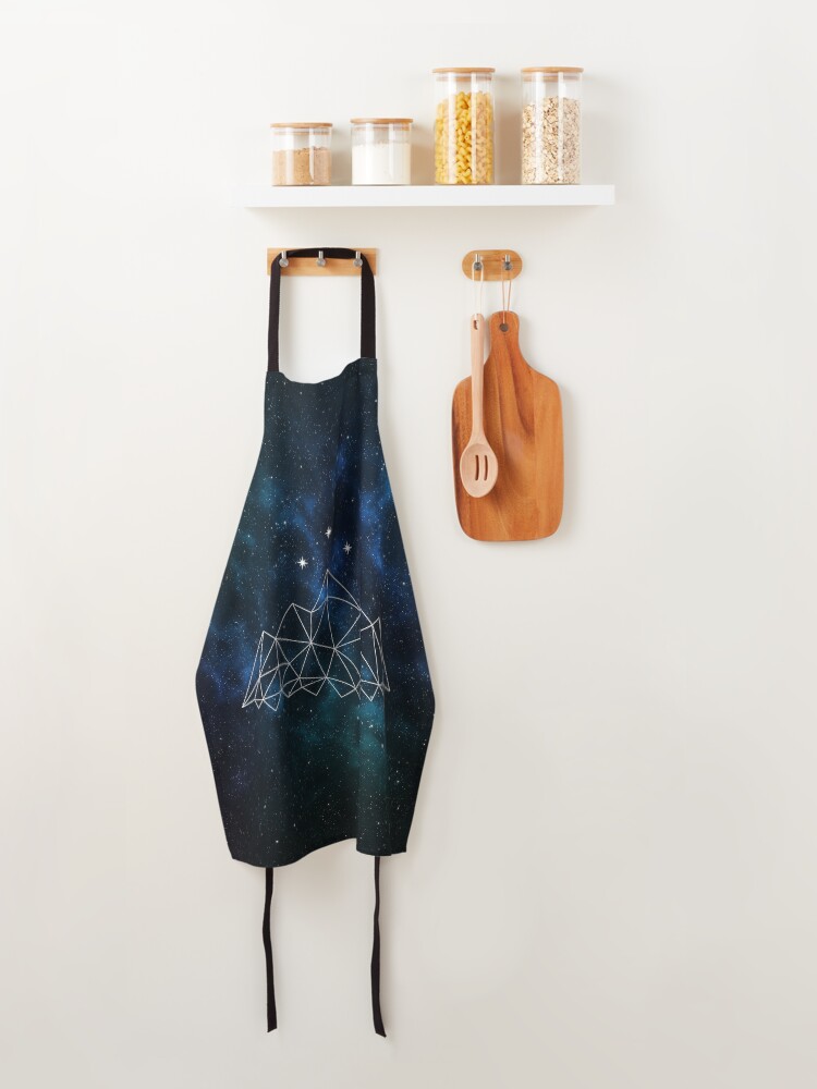Alternate view of Night court - geometric mountain and stars on galaxy background Apron