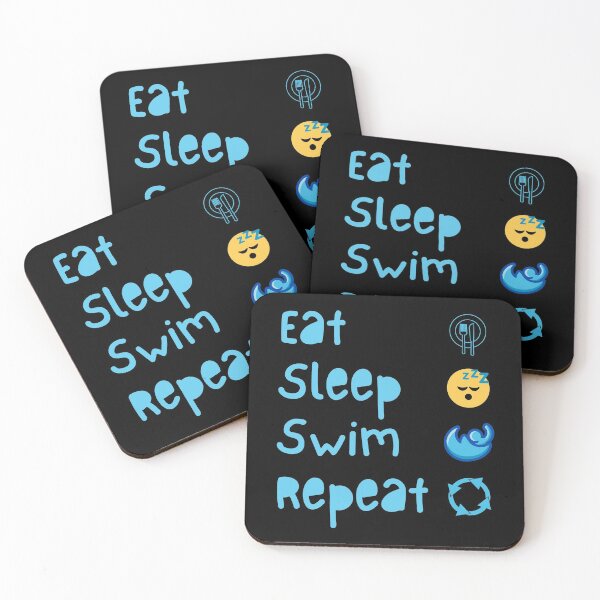 Item preview, Eat Sleep Swim Repeat - Blue designed and sold by The Sober Art.