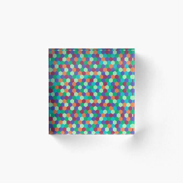 Colorful octagonal geometric pattern Acrylic Block